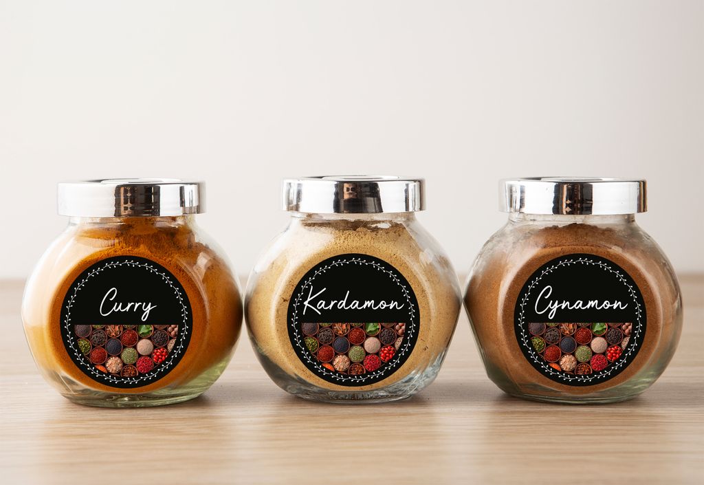 Prázdne nálepky na koreniny a bylinky | Čierne štítky na Obrázok produktu 7