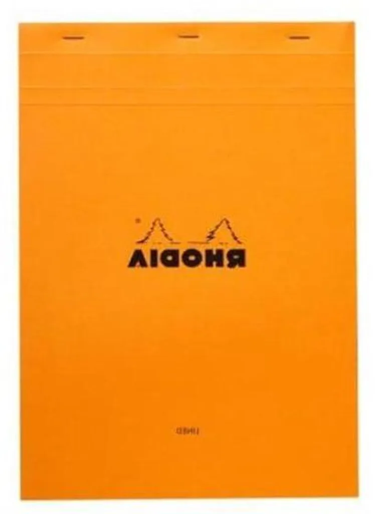 Bloc-notes A4 à pages collées orange 80 feuilles avec marge de confort