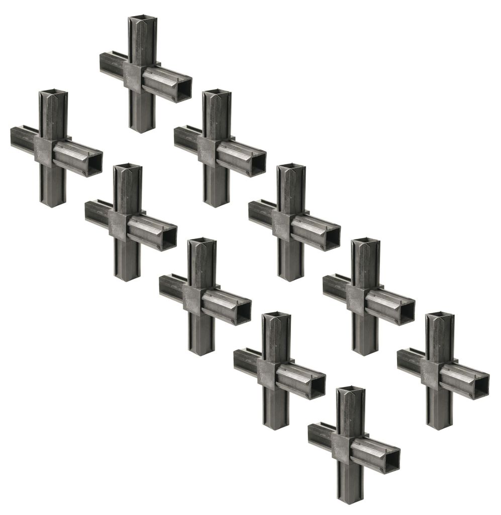 Alberts 10 x XD-Rohrverbinder Kreuzstück 20x20x1 5 mm Kunststoff Klemmverbinder stabil für Rohrkonstruktionen