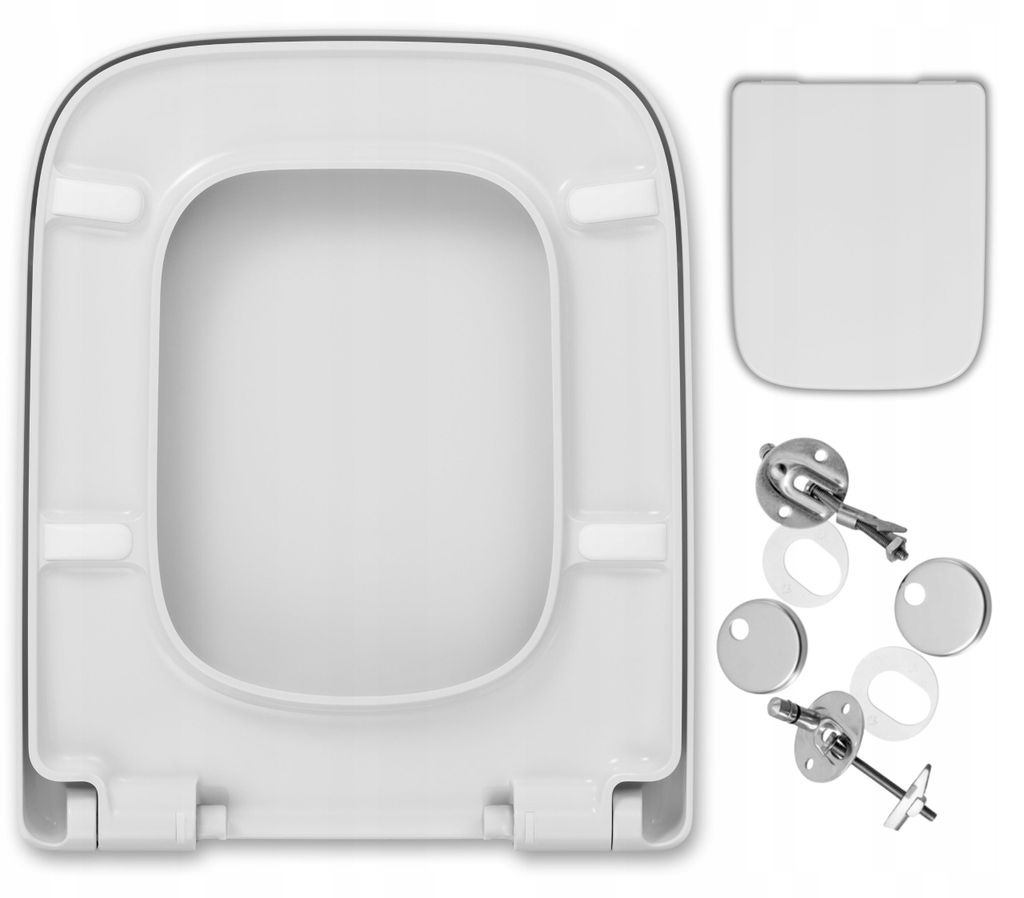 WC Sitz - Toilettensitz - Keramag Renova Plan - Weiß - 43 Cm X 36 Cm - Antibakteriell - Herausnehmbar - Toilettendeckel