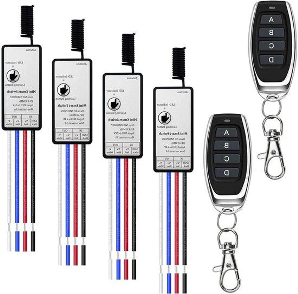 Kit récepteur radio 4 voies et télécommande 12V pour automatisme
