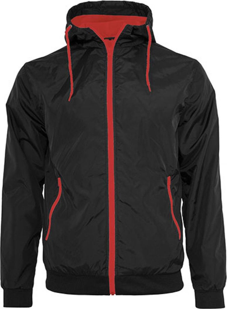 Build Your Brand BY016 | Windrunner Jacket - Farbe: Black/Red - Größe: 5XL