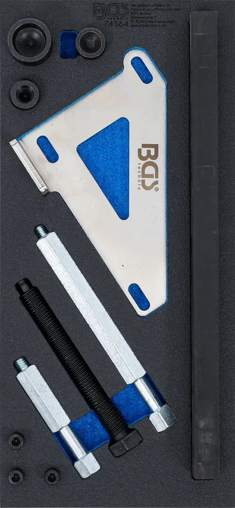 BGS inserto carrello officina 1/3: Attrezzo per la separazione della carcassa del cambio VAG DSG (0AM) - 74364