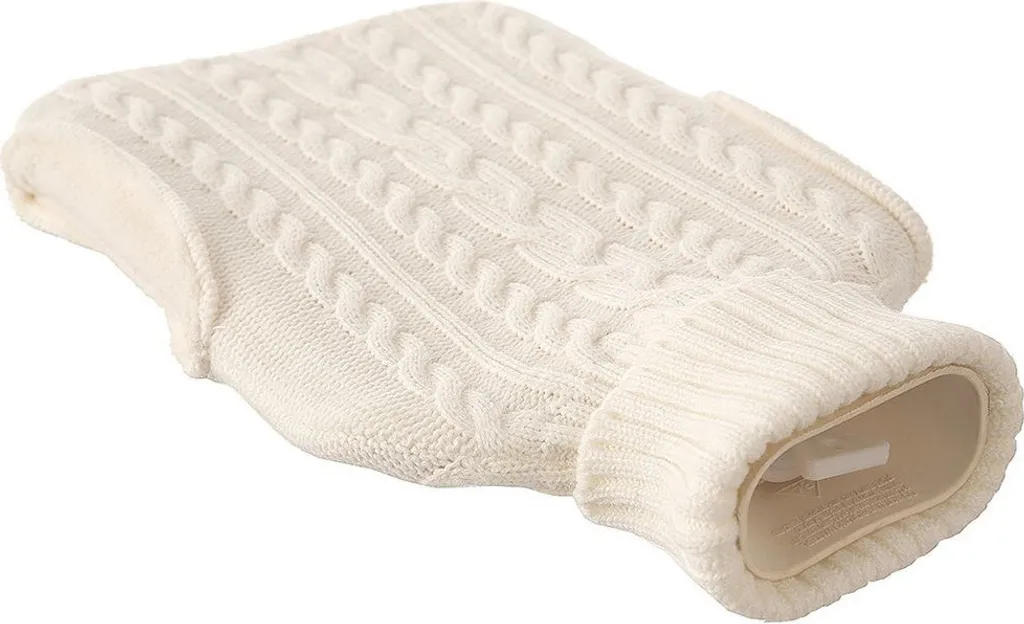 Bouillotte Orion 1.6L caoutchouc durable et housse pull beige douce - 4