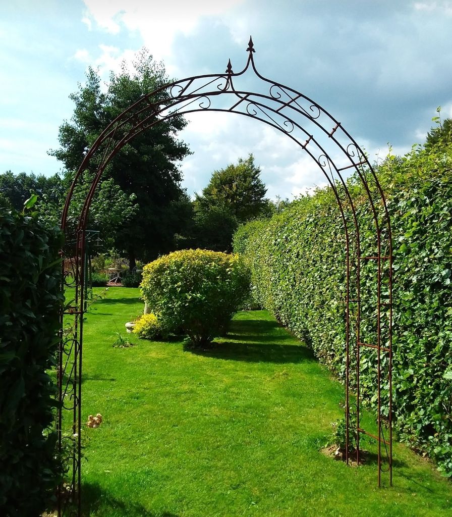 GardenAndPools Rosenbogen HOLLAND Lilie-Spitze Gesamtbreite1,80 m Edelrost Pergola Metallrosenbogen Gartenbogen Rosensäule Rose Arches Arco da Gio...