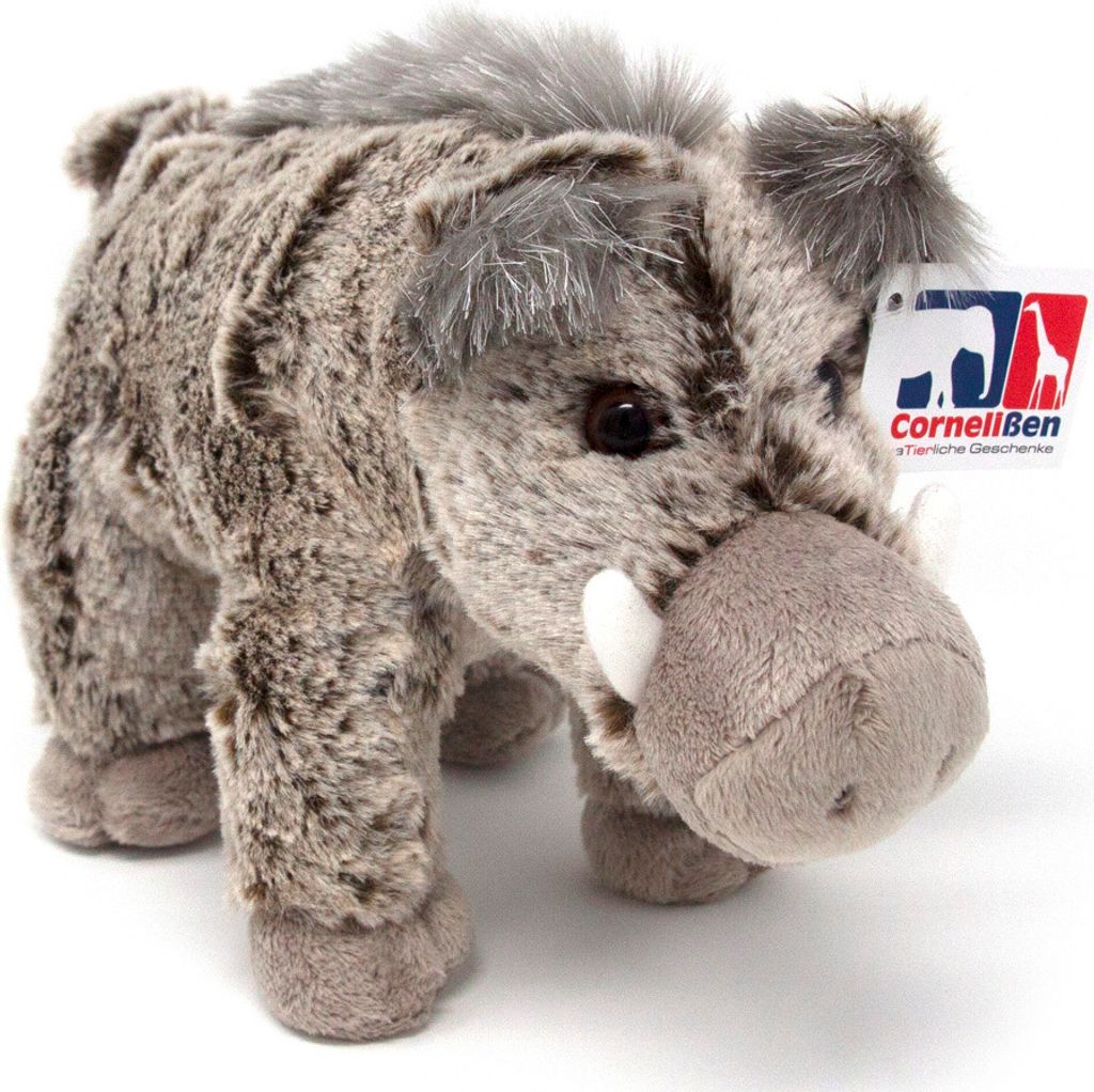 A stuffed toy wild boar is shown against a white background.