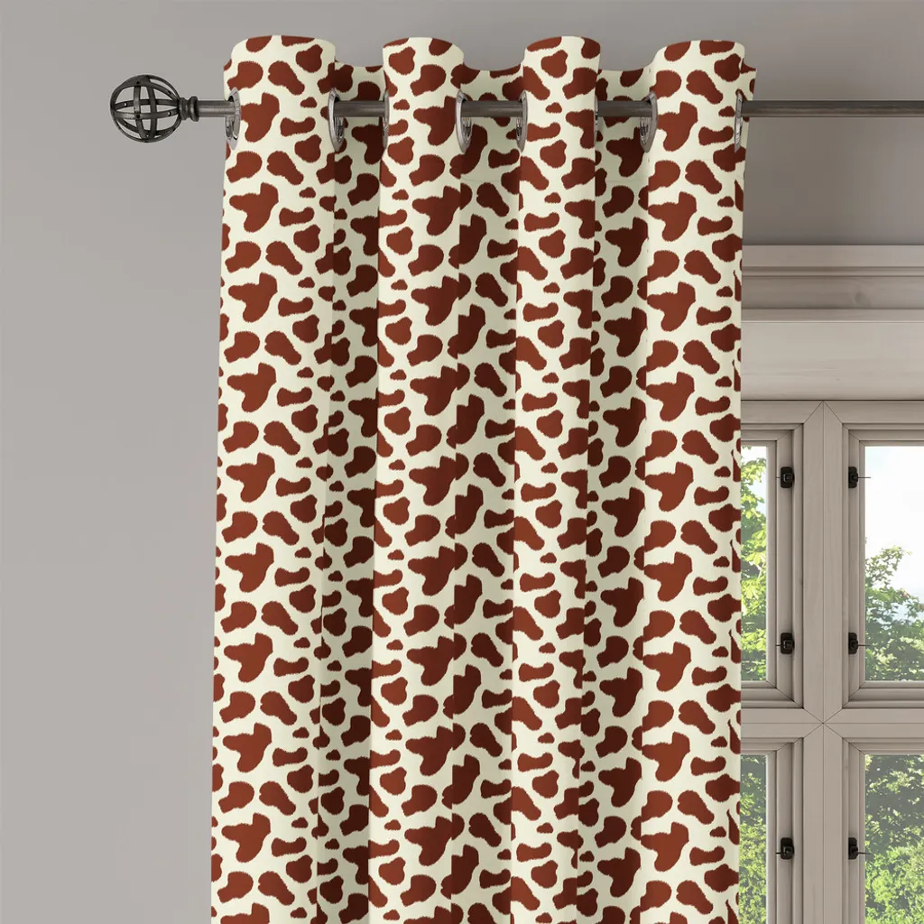 Rideau à œillets imprimé vache ABAKUHAUS 280x245 cm jaune clair et brun - 4