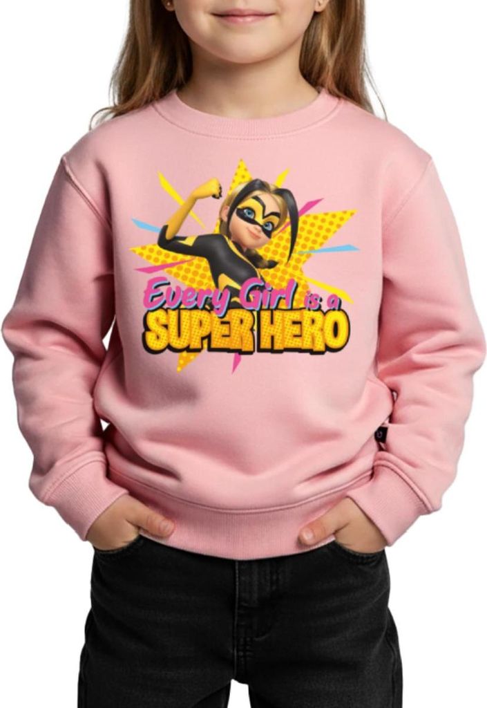 Spreadshirt Miraculous Every Girl Is A Super Hero Vesperia Kinder Premium Pullover, 146/152 (10 Jahre), Rosa