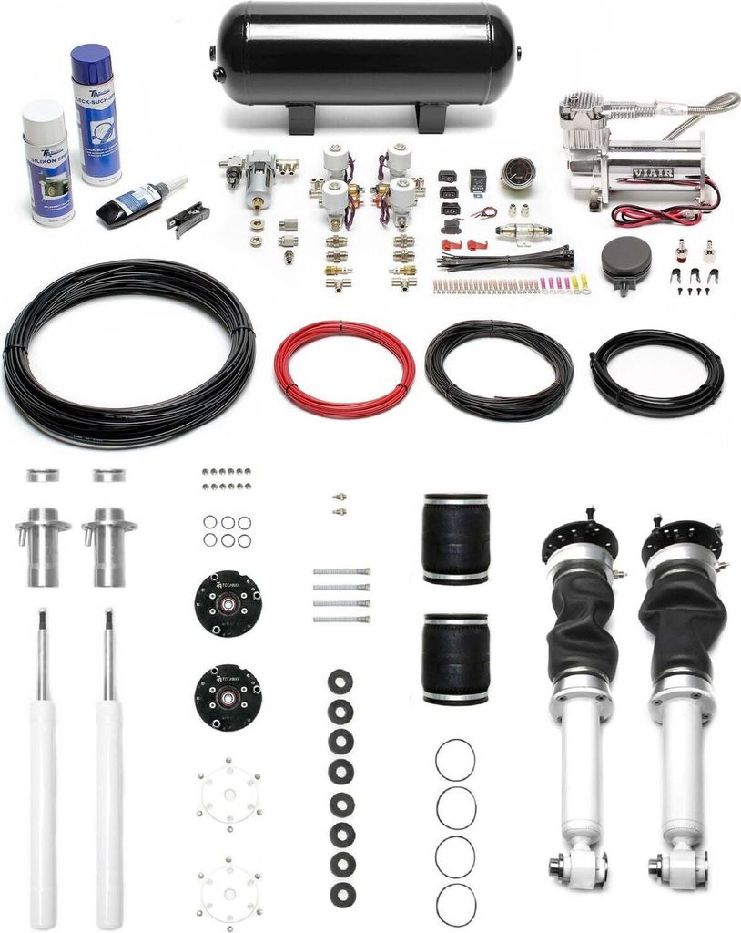TA Technix Luftfahrwerk Viair Kompressor Kit zum selber schweißen schwarz für BMW 5er Limo Touring E34