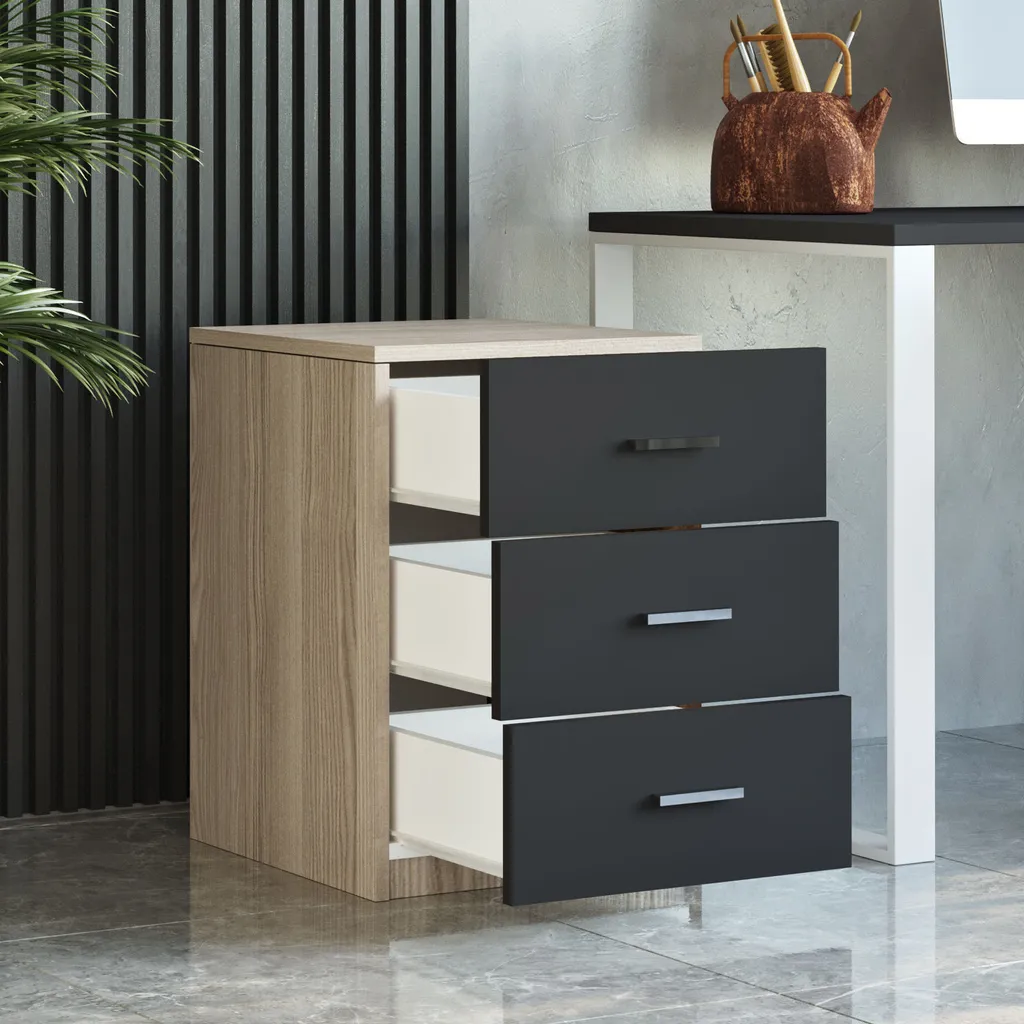 Meuble à tiroir Skye Decor chêne mélaminé robuste 44,5 cm de largeur