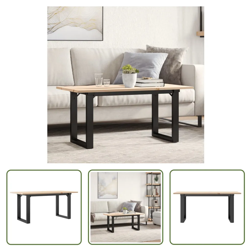 Tavolino Industriale The Living Store 100x50x45cm Pino e Ghisa