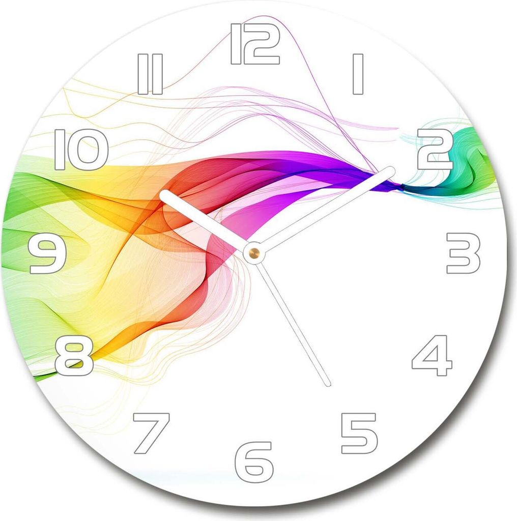 Wanduhr aus Glas 30fi Glasbild Glasuhr Gehärtetes Glas - weisse-zeiger - Colorful abstraction