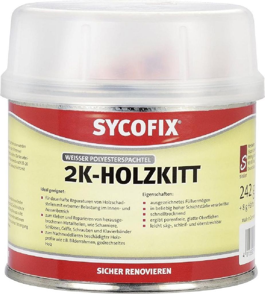 Sycofix - 2-K Holzkitt 242g + 8g Härter