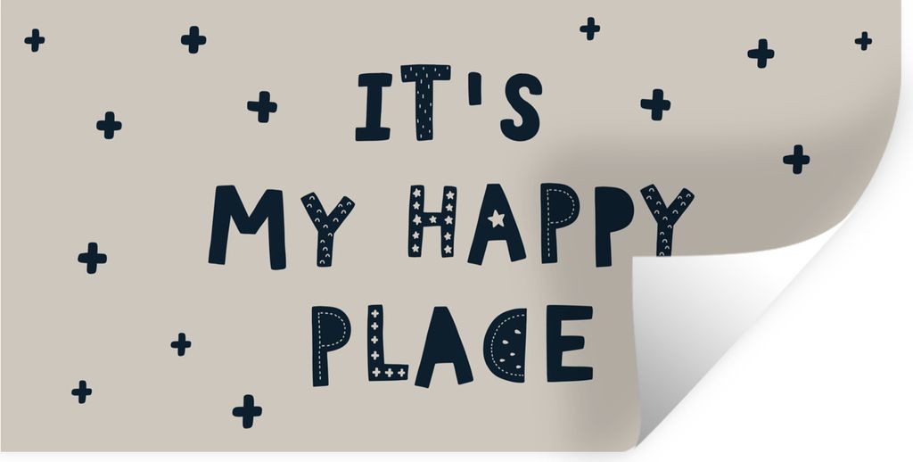 MuchoWow Wandtattoo Wandsticker Wandaufkleber Zitate - Es ist mein glücklicher Ort - Kinder - Sprichwörter - Baby - Jungen - Mädchen 80x40 cm ...