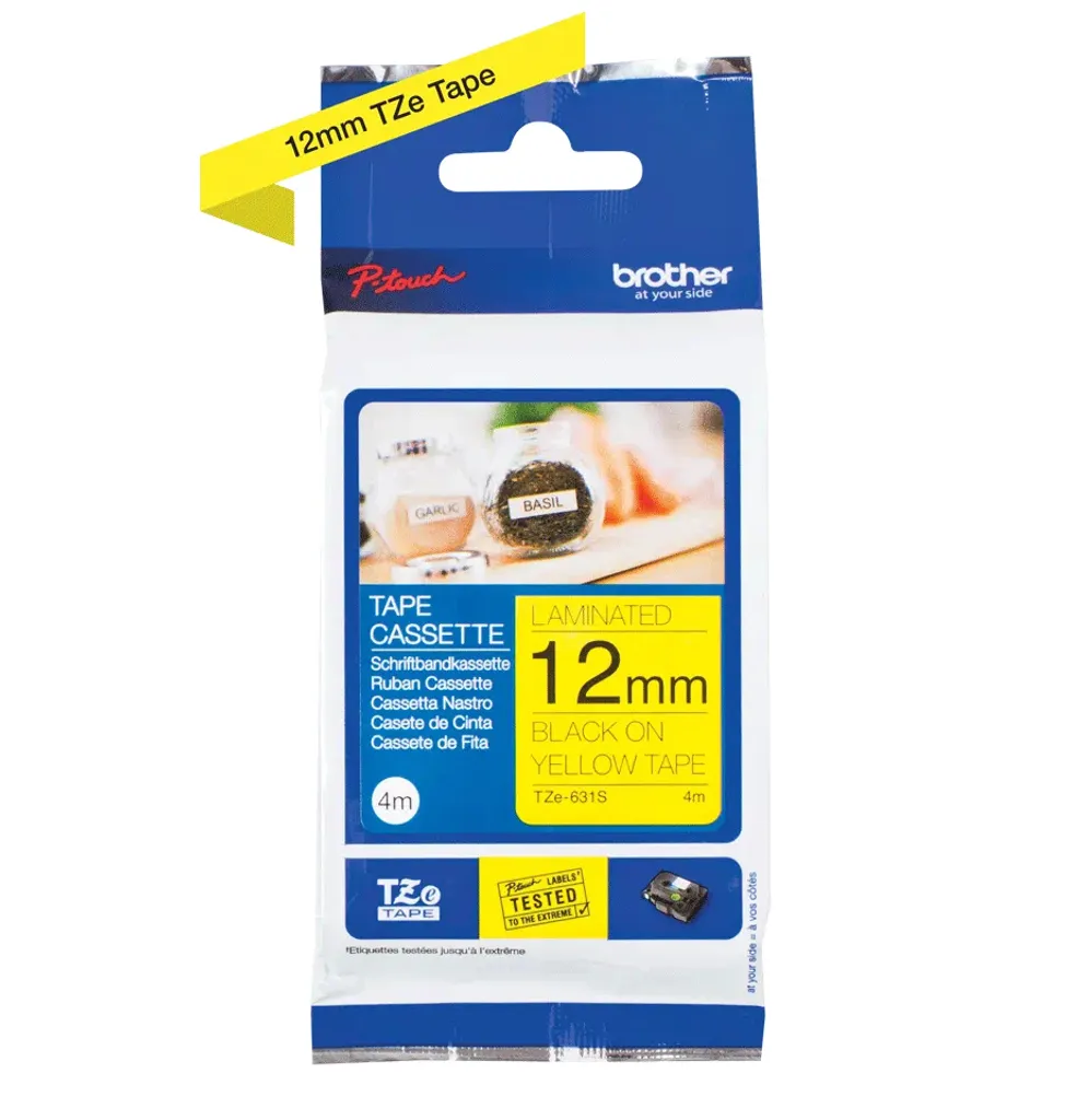 brother TZe-Tape TZe-631 cartuccia a nastro, larghezza nastro: 12 mm