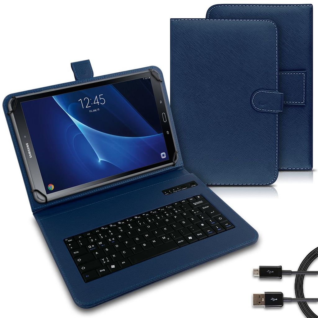 Tablet Tasche Für Samsung Galaxy Tab S2 S3 9.7 Tastatur Bluetooth Schutz HülleMotiv:Blau