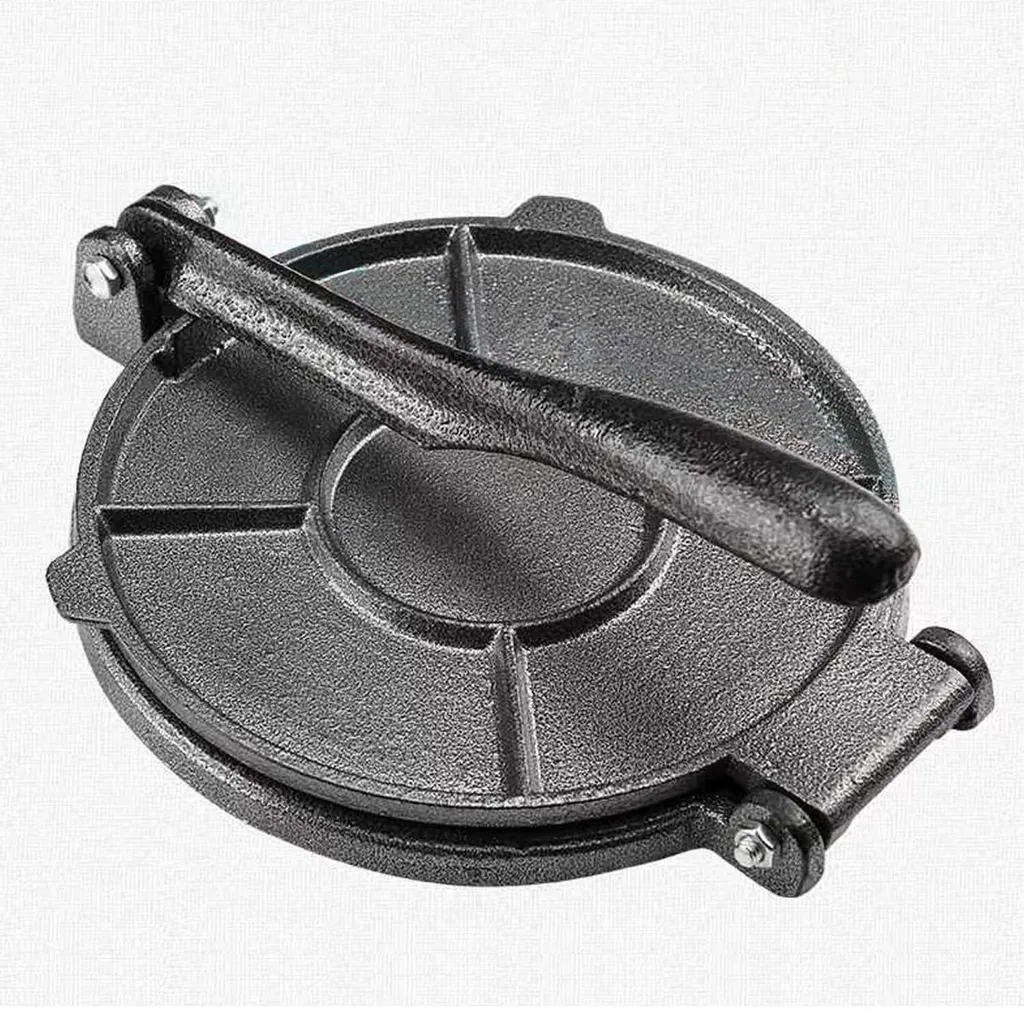 Intirilife Pressa per tortillas in ferro nero - 18 cm di diametro - Per modellare pasta come pane piatto, pasta per pizza, tortillas e simili