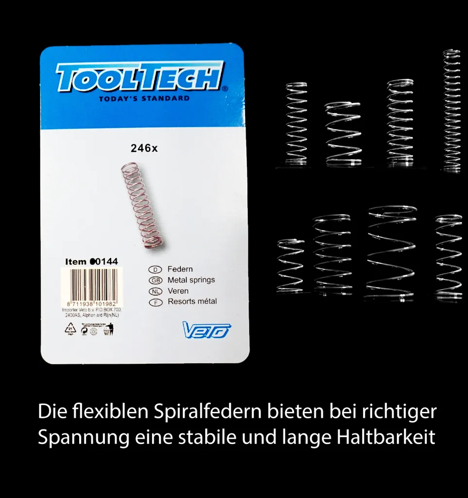 Ressort de compression et traction en acier robuste - Set 246 pièces