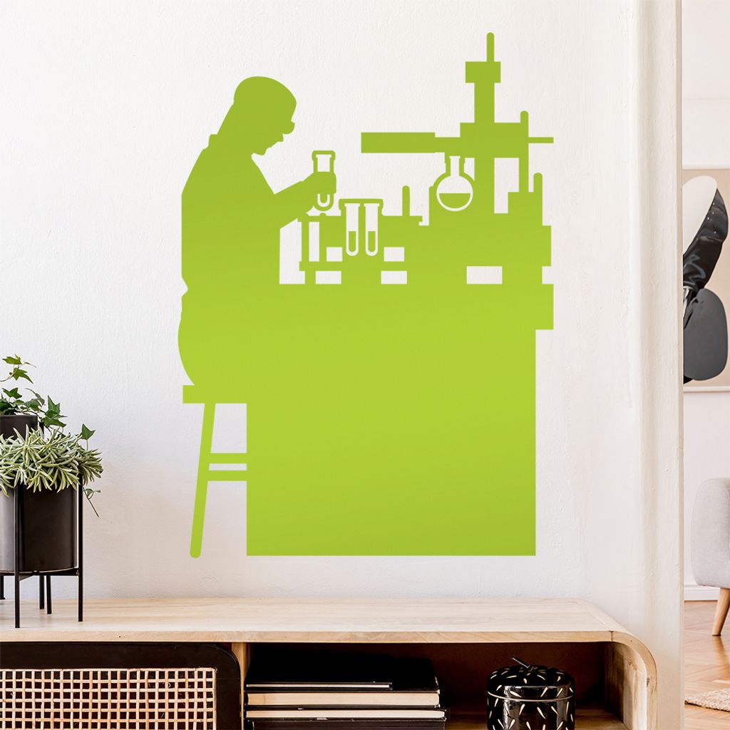 Laborant Labor Figur Wandtattoo Wandaufkleber Wall Sticker - Dekoration, Küche, Wohnzimmer, Schlafzimmer, Badezimmer