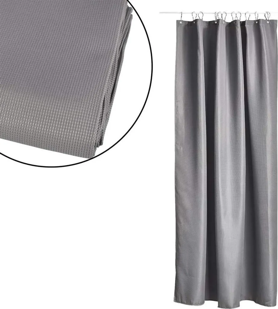 Rideau de douche anti-moisissure gris Zone Denmark Lux 200x180 cm