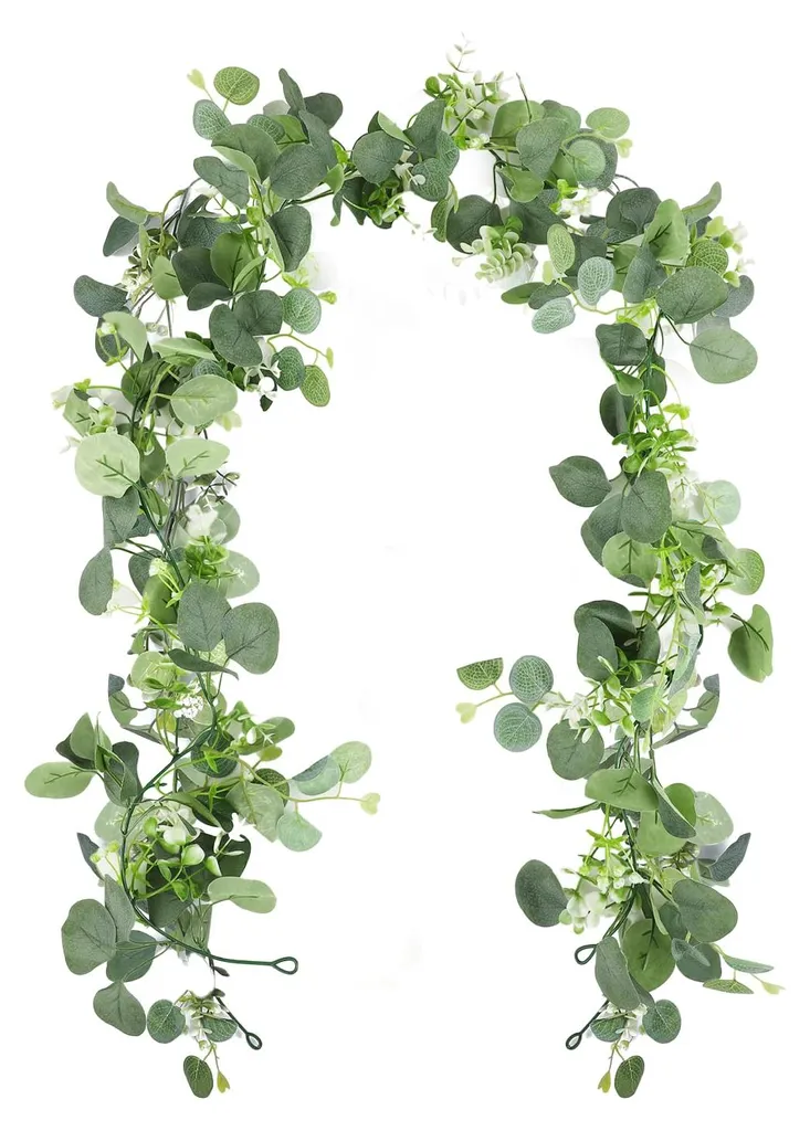 Guirlande d'eucalyptus artificielle 180cm pour décoration de mariage