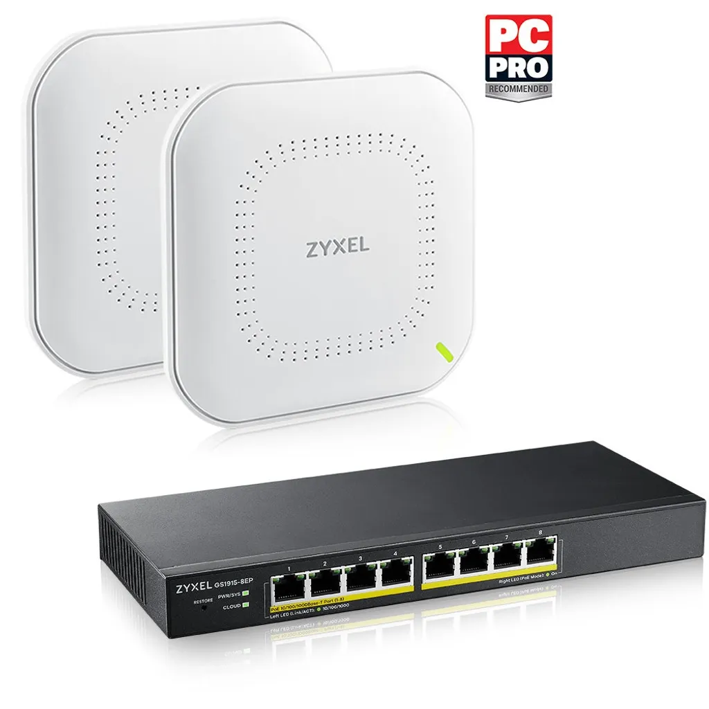 Zyxel Nebula GS1915-8EP et 2x NWA90AX Pack WiFi 6 Cloud Performant