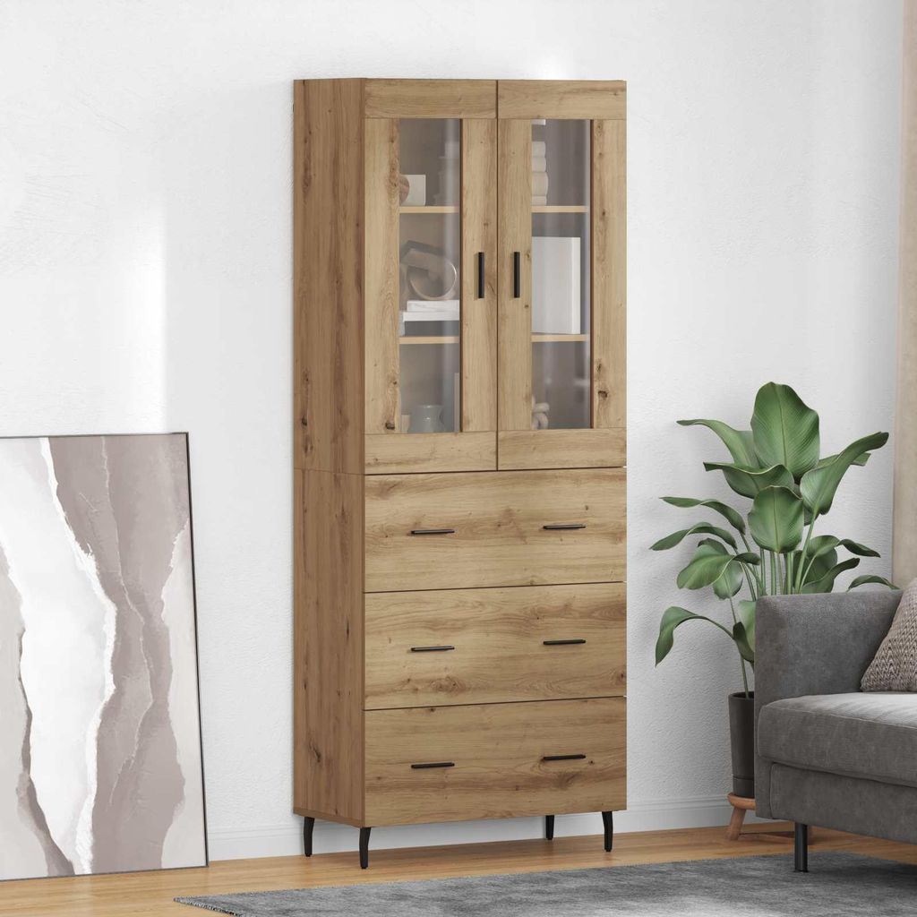 Maison Exclusive - Highboard mit Schubladen 2 pcs Artisan-Eiche Holzwerkstoff