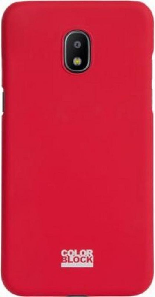Color Block, Hülle für Galaxy J2 2018 Hart, Rot