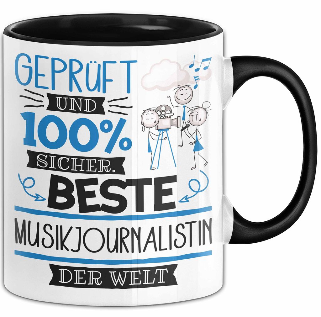 Beste Musikjournalistin Der Welt Tasse Geschenk für Eine Musikjournalistin Und Sicher Geschenkidee Geburtstag Weihnachten (Schwarz)