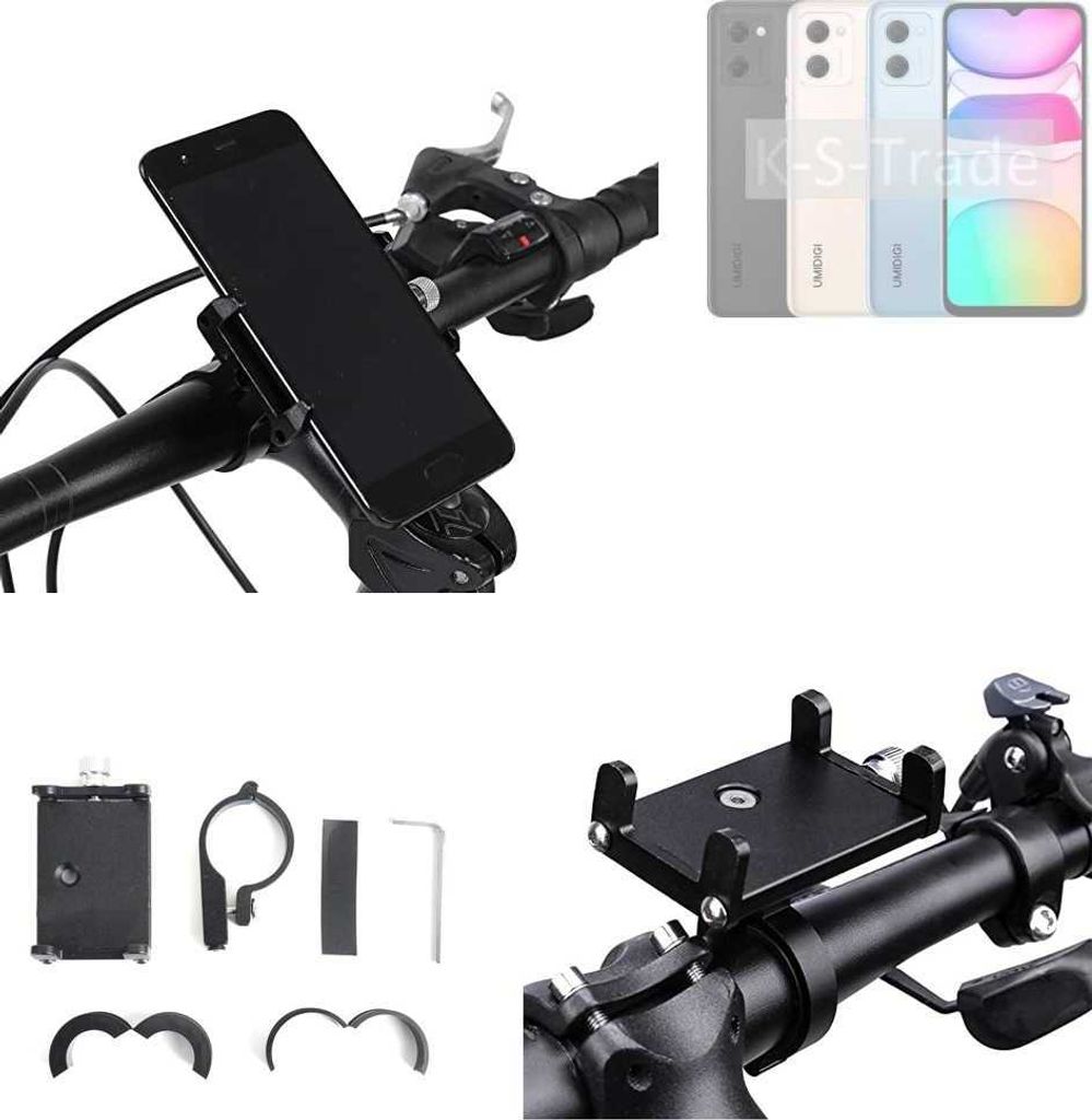 K-S-Trade Handyhalterung für das Fahrrad kompatibel mit UMIDIGI C2 Halter Lenkstange Fahrradhalterung Motorrad Bike Mount Befestigung Smartphone