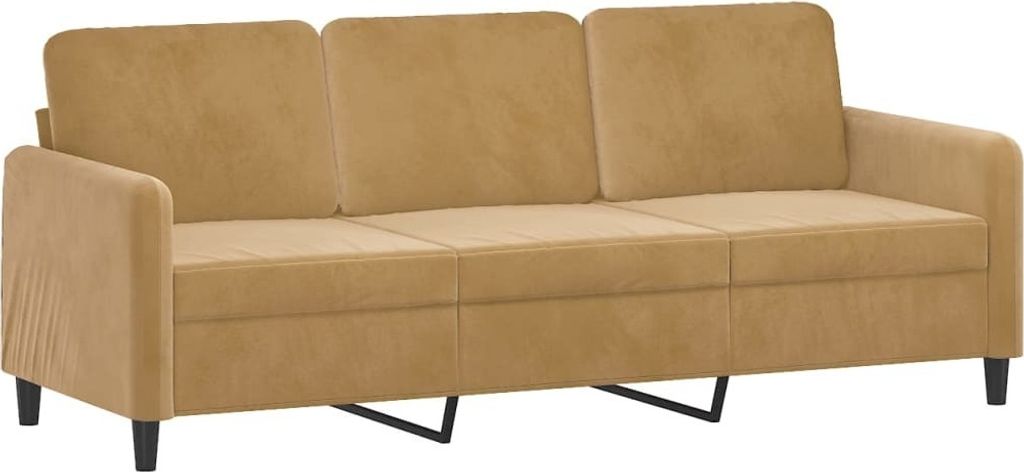 vidaXL 3-Sitzer-Sofa Braun 180 cm Samt Produktbild 