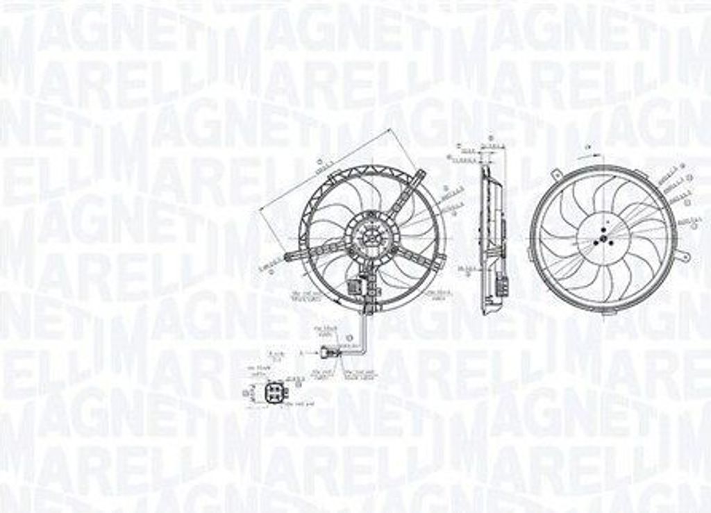 MAGNETI MARELLI 069422850010 Lüfter Motorkühlung Kühlerlüfter für MINI Schrägheck (R56) Wasserkühler Ø390mm