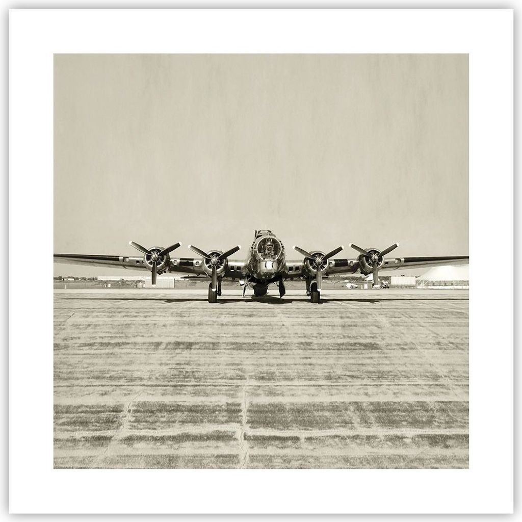 Poster - Poster ohne Rahmen - Flugzeug alt Bomber - 40x40 cm - Wand Bild - Wanddeko - Wandbilder - Kunstposter - Wandposter - Bilder - Kunstdruck -...