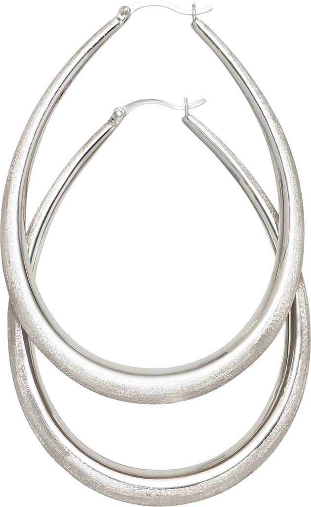 JOBO Creolen 925 Sterling Silber rhodiniert eismatt Produktbild 