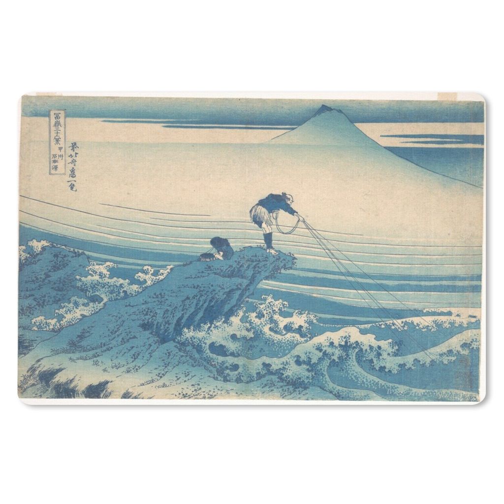 MuchoWow Schreibtischunterlage Kajikazawa in der Provinz Kai - Gemälde von Katsushika Hokusai 60x40 cm - XXL Mauspad - Großes Mauspad