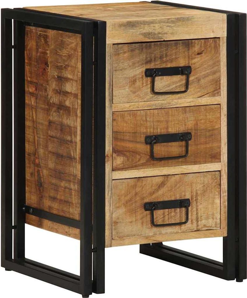 "Winteraktion" Nachttisch Braun 40 x 35 x 50 cm Massivholz Mango - Nachttische & -schränke CC17727