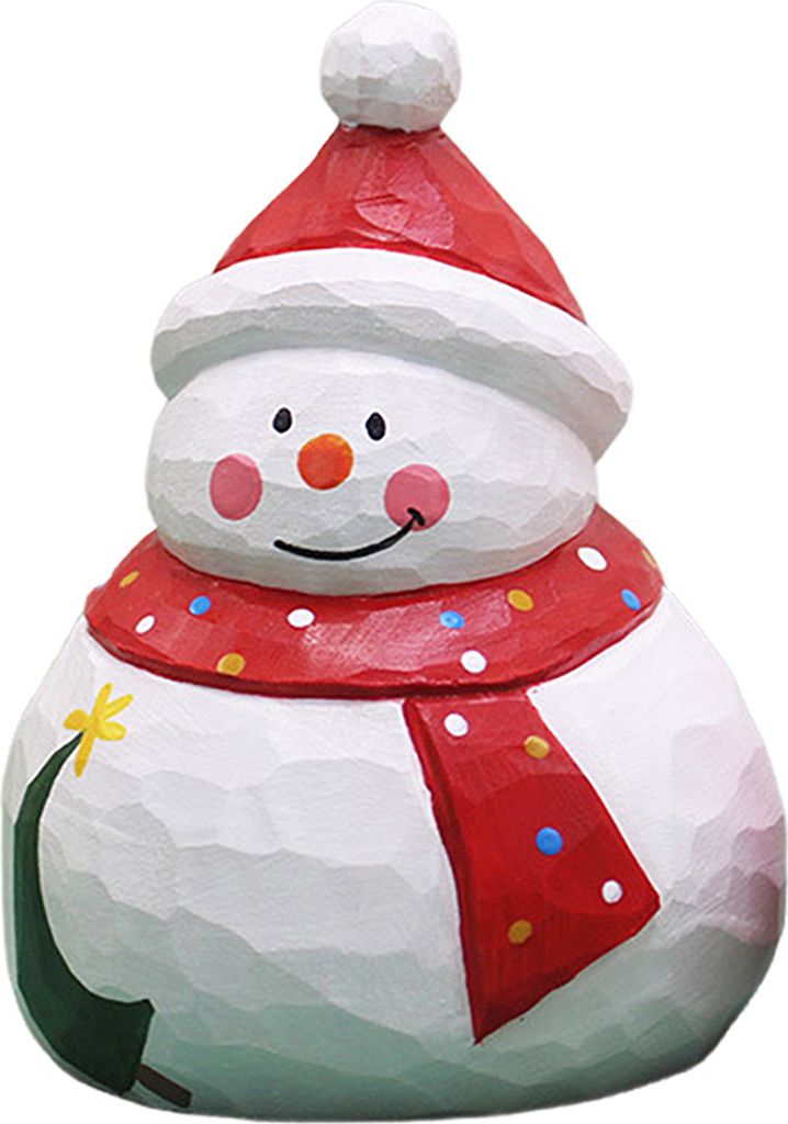 Weihnachtsdekoration aus Holz, bemalt, Weihnachtsmann, Schneemann, Figur mit flachem Boden, Tischdekoration, Weihnachtsstatue für den Tisch, Mitte...