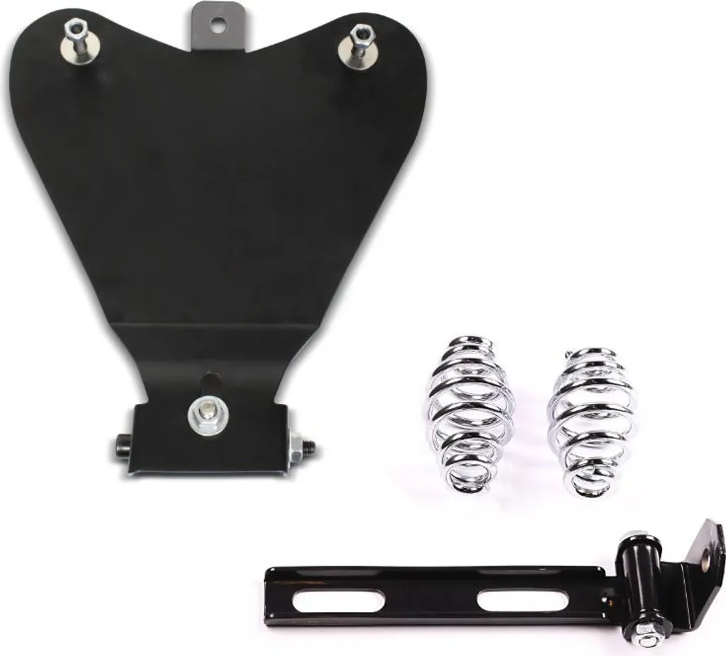 Support de selle solo Bobber avec kit de ressorts en acier noir mat