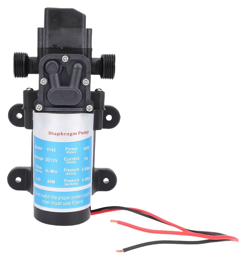 Mikro-Membranpumpe, selbstansaugend, Wasserdruckverstärker, elektrisch, G1/2 Einlass und Auslass, 60 W, 80 m Förderhöhe