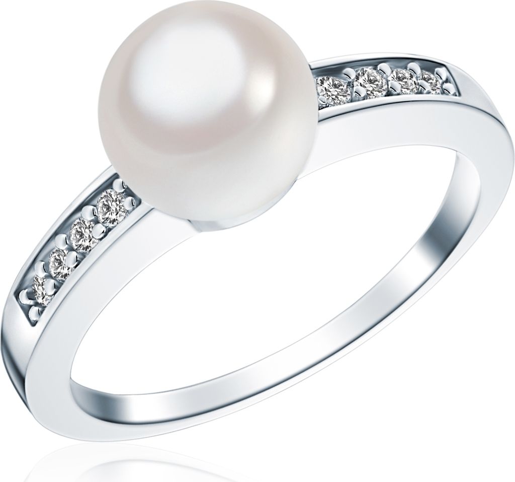 Ring Sterling Silber Südsee-Muschelkernperle weiß Zirkonia weiß 52