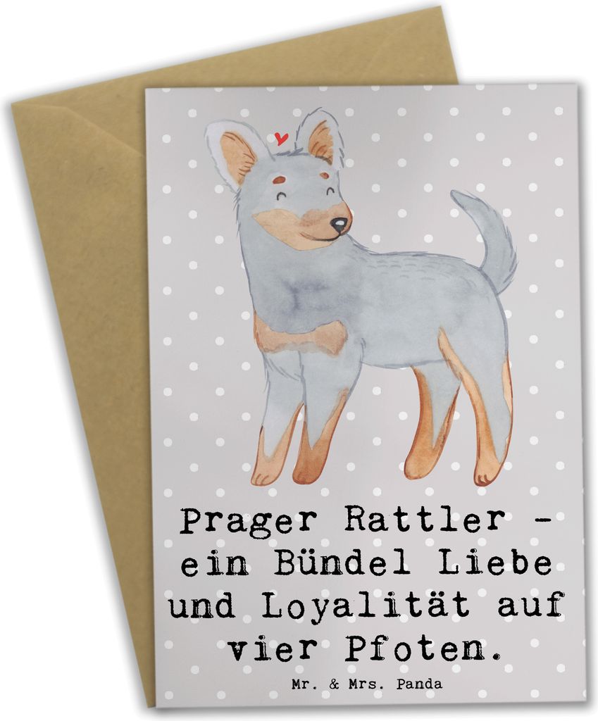 Mr. & Mrs. Panda babykarte Prager Rattler - Grau Pastell - Geschenk, Liebe, Hund, Grußkarten, jubiläumskarte, einladungskarten, weihnachtskarten,...