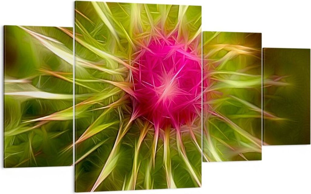 Bild auf Leinwand - Leinwandbild - Grafik Blume Pflanze Licht leuchten - 160x90cm - Wand Bild - Wanddeko - Leinwanddruck - Bilder - Kunstdruck - Le...
