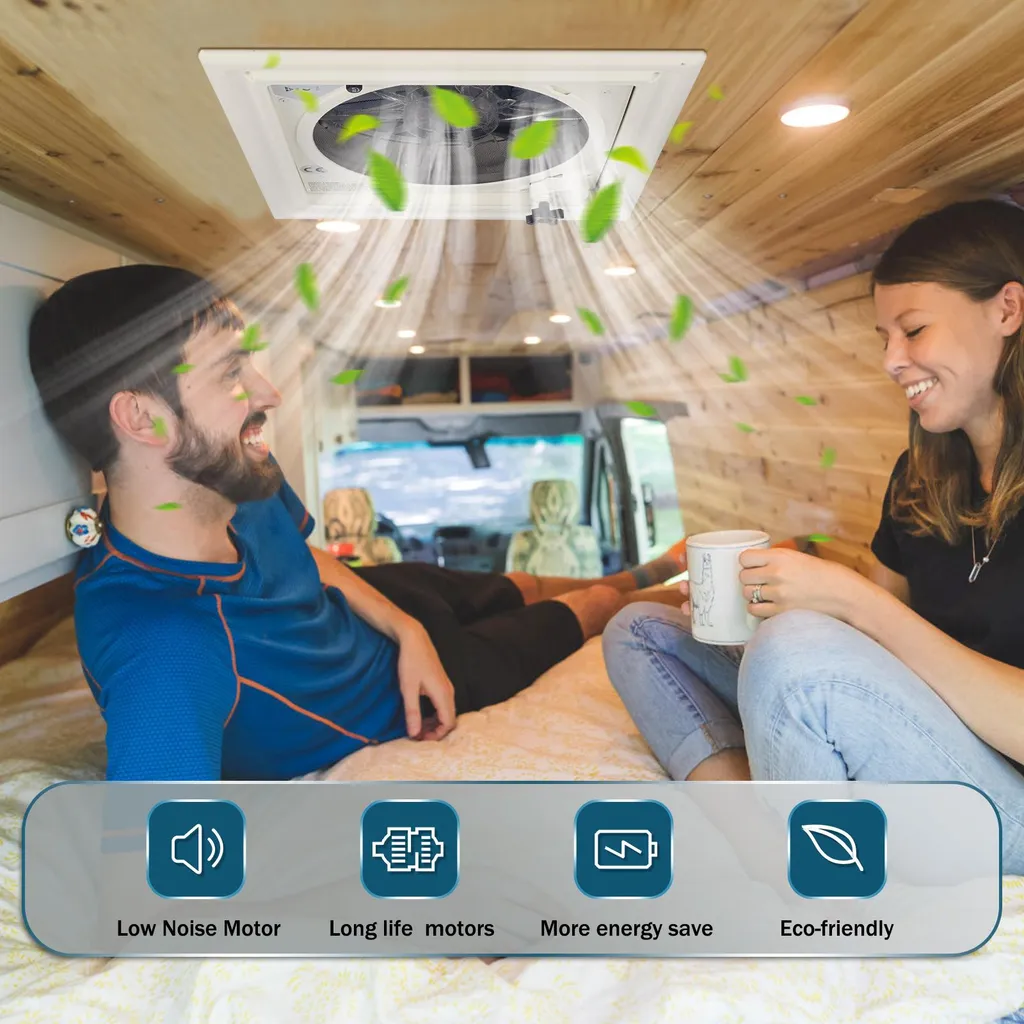 Lanterneau ventilé camping-car 12V réversible avec contrôle température