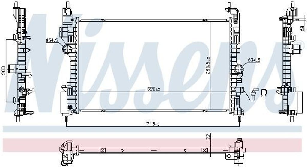 NISSENS 606390 Kühler Wasserkühler Motorkühler für OPEL Produktbild 