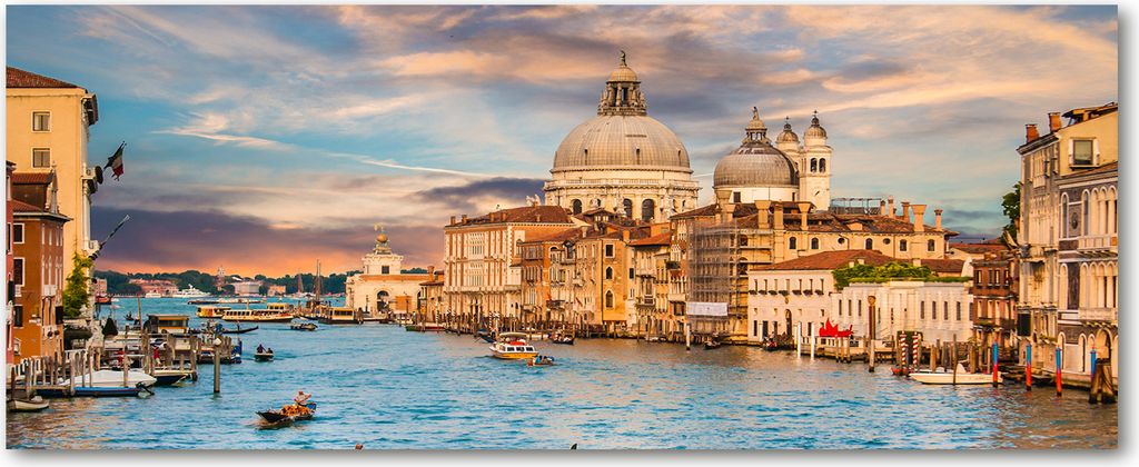Tulup Leinwandbild - 125x50 cm - Wandkunst - Drucke auf Leinwand - Leinwanddruck - Sehenswürdigkeiten & Architektur - Blau - Venedig Italien
