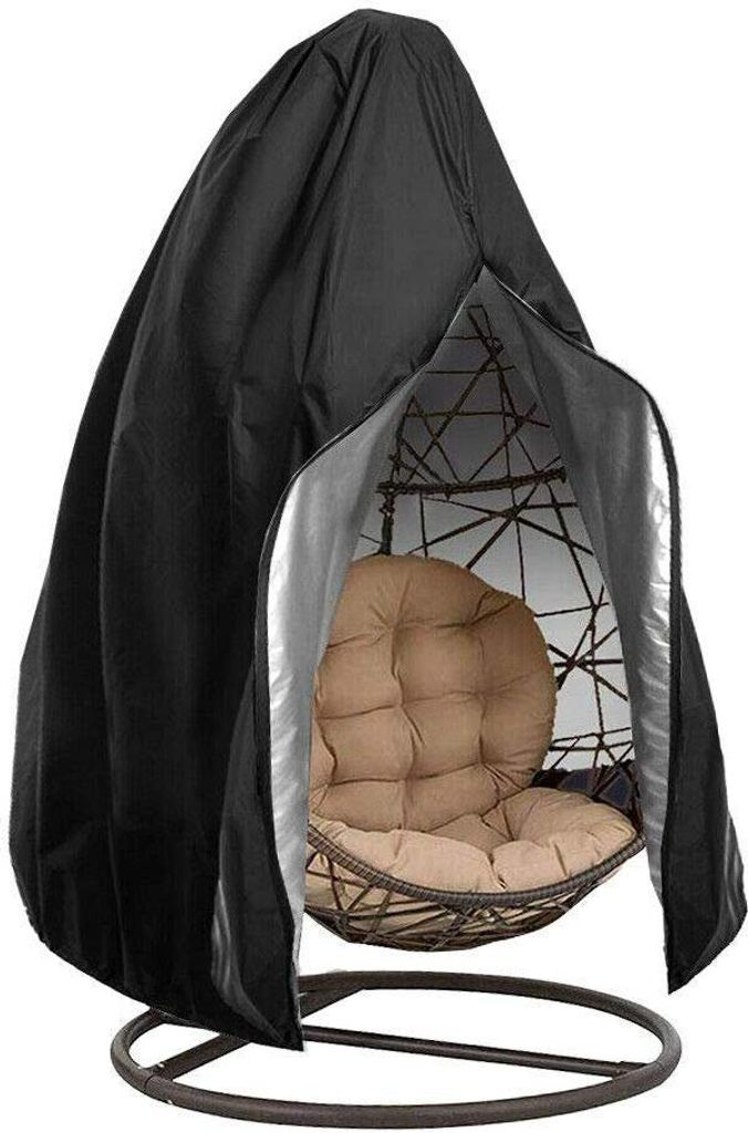 Gartenmöbel-Schutzhülle Hängesessel Abdeckung, mit Kordelzug, Regenfest & staubdicht, Schwarz