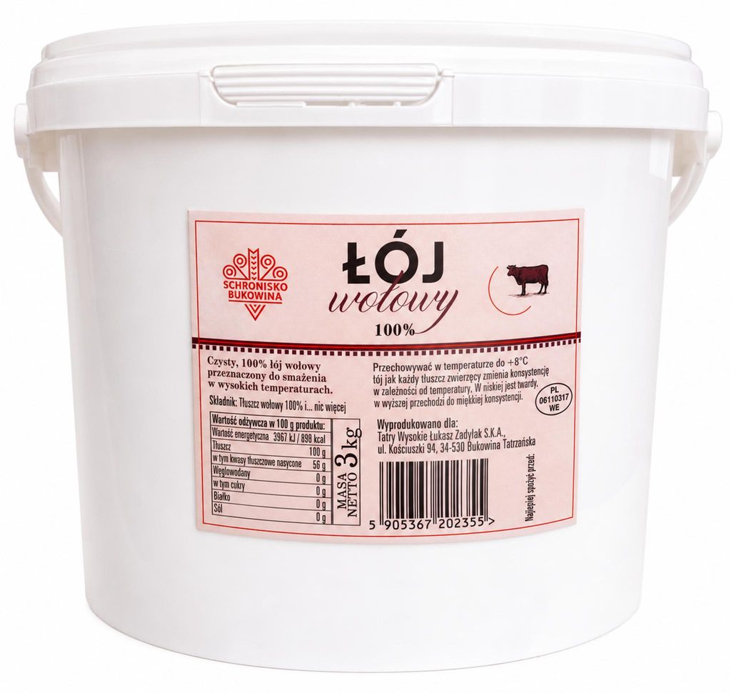 Łój wołowy premium 3 kg - Schronisko Bukowina Zdjęcie produktu 