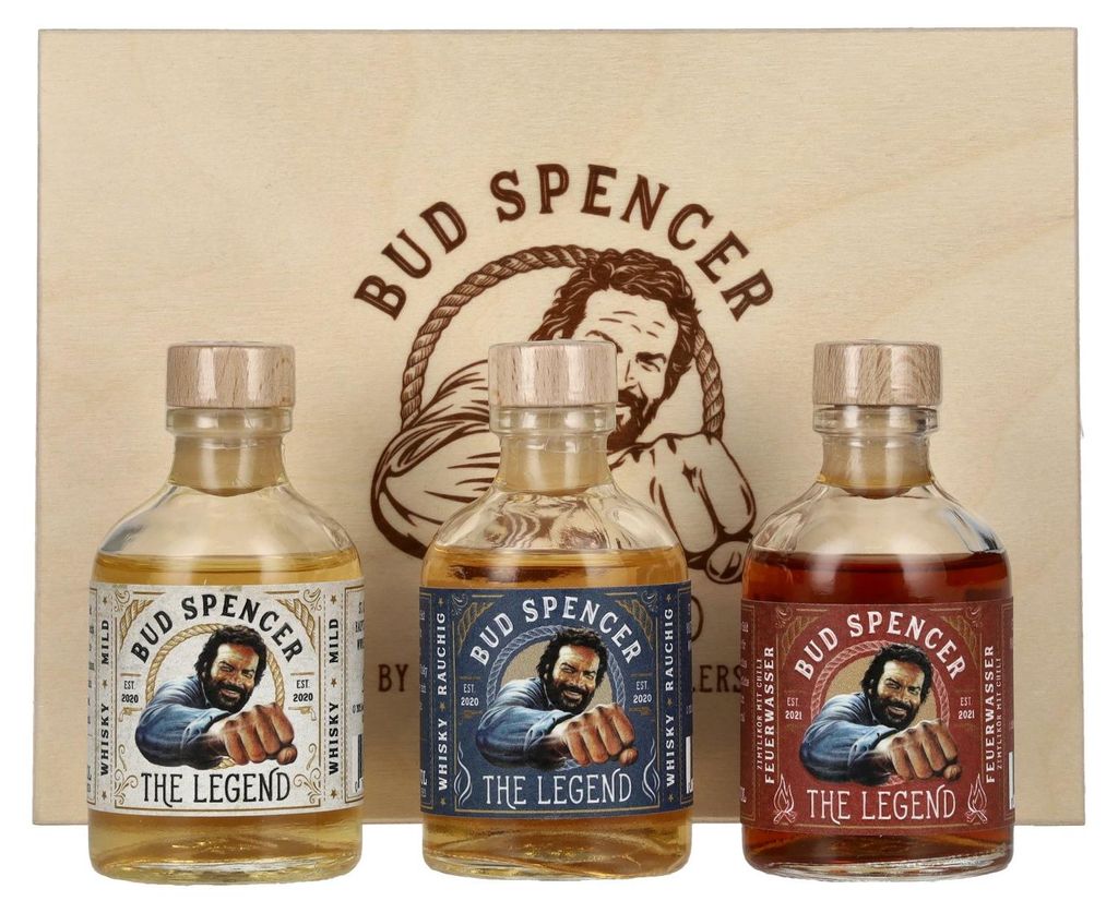Bud Spencer THE LEGEND Miniset 42,7% Vol. 3x0,05l in Produktbild 