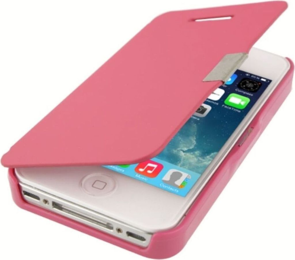 Handyhülle Tasche für Apple iPhone 4 / 4s Pink gebürstet