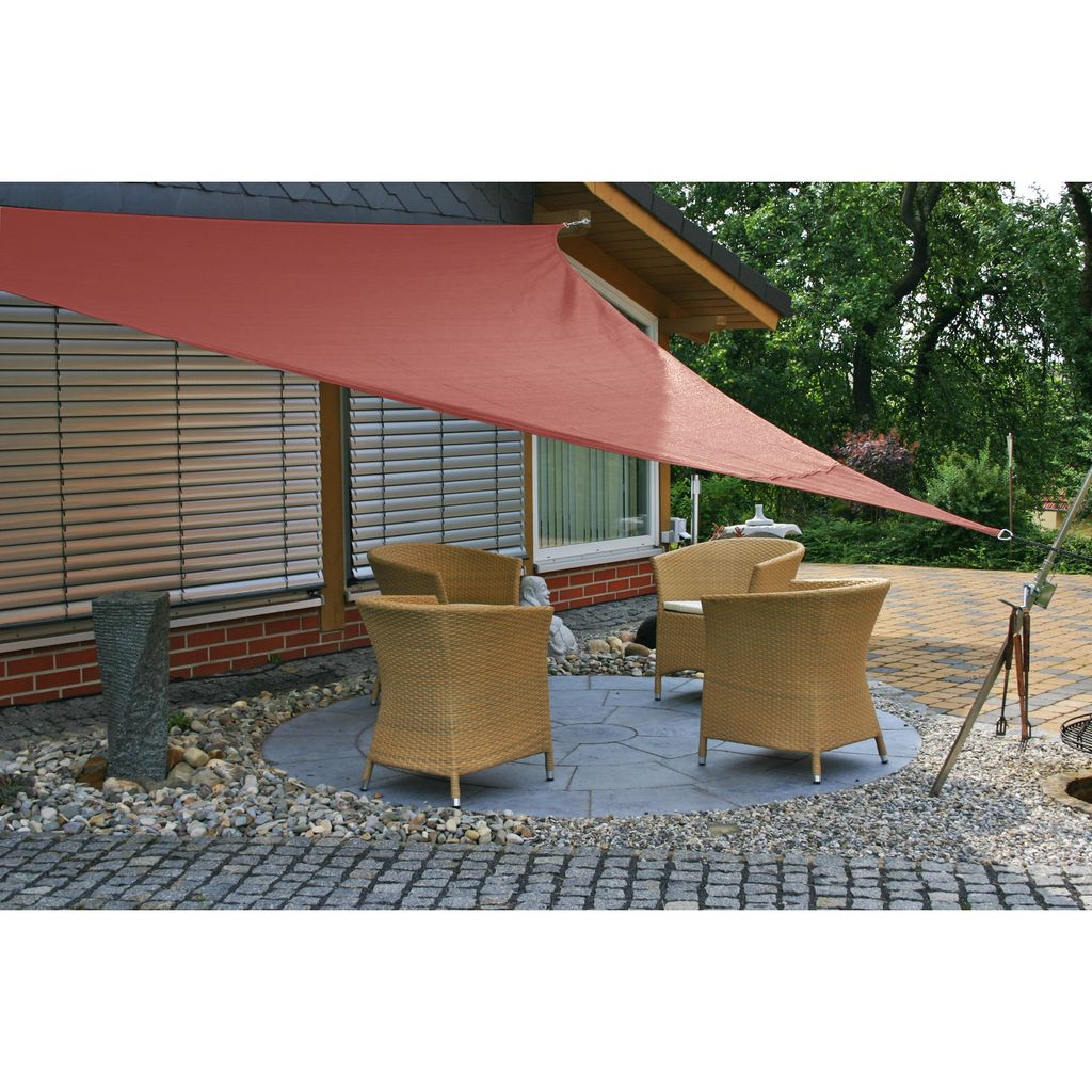 EDUPLAY 160115 Sonnenschutz Sonnensegel, 3,6x3,6x3,6m, Dreieck, wasserabweisend, rostrot